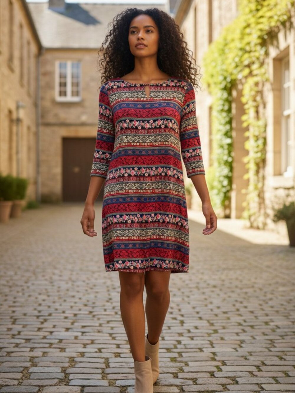Cute Forever 21 3/4 Sleeve Mini Dress Rayon Shell